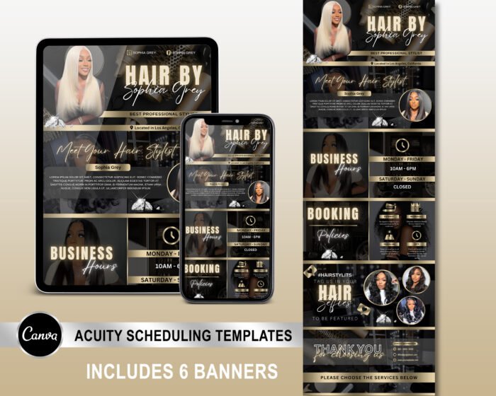 Acuity Scheduling Template Hair | Hair Stylist Acuity Scheduling Template | Hair Stylist Branding | Hair Stylist Website Banners - Image 1